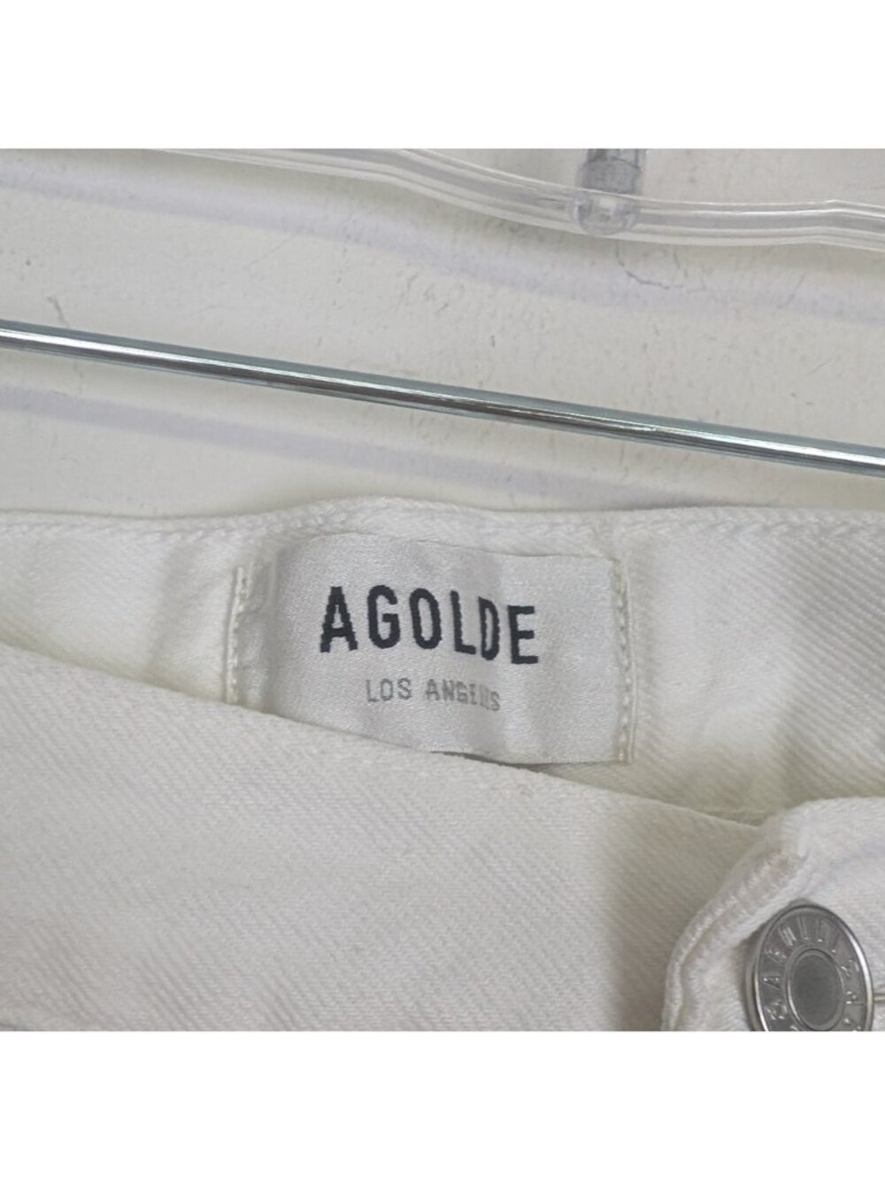 Agolde White Denim Jorts Shorts - Picture 7 of 10